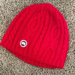 Red Canada Goose knit cap. Used. excellent condition